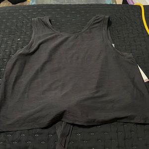 Calia Crop Wrap and Tie Tank (pure black) - New with tags